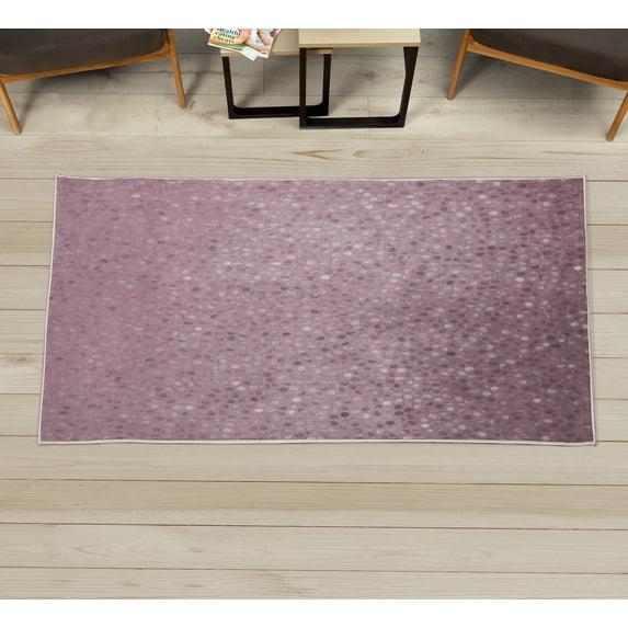 Geometric Decorative Rug, Small Dot Tiles Shape Simple Classical Creative Design, Quality Carpet for Bedroom Dorm and Living Room, 6 Sizes, Pale Lilac, by Ambesonne