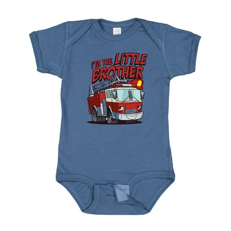 

Inktastic Little Brother Fire Truck Gift Baby Boy Bodysuit