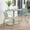 Green, variant on Iron bistro set with horizontal slats / Creates a cozy outdoor dining spot
