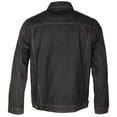 thumbnail image 2 of Oscar Jeans Men's Pocket Basic Washed Denim Trucker Jacket Denim Black S, 2 of 3