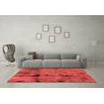 thumbnail image 3 of Ahgly Company Machine Washable Indoor Square Abstract Red Modern Area Rugs, 6' Square, 3 of 4