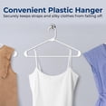 thumbnail image 6 of SereneLife 30-Pack Standard Plastic Space Saving Durable Tubular Heavy Duty Clothes Hanger, (White), 6 of 7