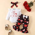 thumbnail image 2 of ZRBYWB Toddler Girl Outfits Long Sleeve Print Tops Christmas Pants 3 Piece Outfits Clothes Set For Children Kids Baby Clothing, 2 of 7