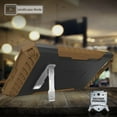 thumbnail image 2 of Case for iPhone 8, Brown Tri-Shield Rugged Cover [with Kickstand + Credit Card Wallet Slot + Wrist Strap] for Apple iPhone 8, iPhone 7, 2 of 6