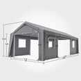 thumbnail image 5 of Lumiparty 13' x 20' Heavy Duty Outdoor Carport, Portable Car Tent Garage with 4 Roll-up Windows & 4 Doors, for Pickup Truck, Tractor,Boat,Motor, Gray, 5 of 7