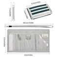 thumbnail image 3 of JIALIOU Nylon Trifold Card Wallet with ID Window Zipper Pocket for Men Women Teen Dark Green and White Striped, 3 of 7