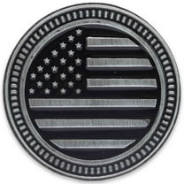 American Flag Round Adhesive Metal Car Emblem for Car, Truck, or Trailer