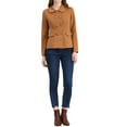 thumbnail image 2 of Unique Bargains Women's Button Decor Casual Peter Pan Collar Peplum Blazer, 2 of 6