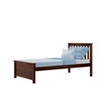 thumbnail image 3 of Carousel Twin Bed Frame, Solid Wood Classic Platform Bed with Headboard, Espresso, 3 of 7