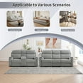 thumbnail image 4 of Bonzy Home Power Reclining Sofa Set — Fabric Electric Recliner Loveseat & 3 Seater Sofa Couch with Cup Holders, USB Type-C Charging Ports & Hidden Storage, 5 Seats, Light Grey, 4 of 7