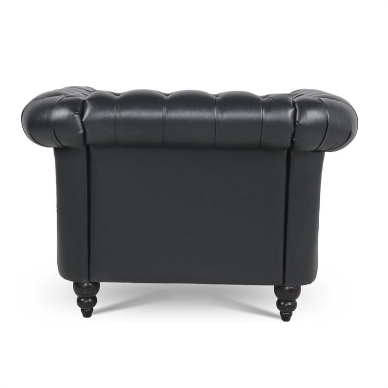High Back Single Sofa Chair, Chesterfield Leather Accent