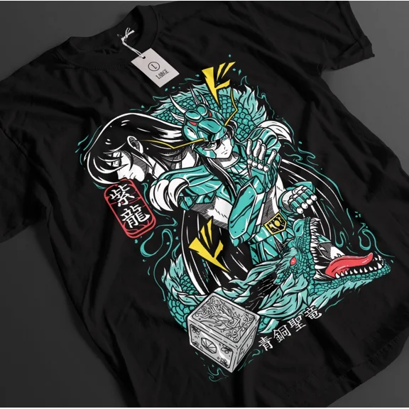 RARE Saint Seiya Shirt Shiryu Tshirt Hyoga T-Shirt Shun Top Ikku Anime Graphic Tee