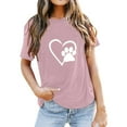 thumbnail image 2 of Ediodpoh Women's T Shirt Print Heart T Shirt Cute Dog Mom Short Sleeve T Shirt Women's Tops Pink_002 L, 2 of 4