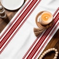 thumbnail image 3 of Red Striped Table Runner 108 Inches, Farmhouse Simple Line Vertical Stripes Bed Runner Dresser Scarves Tabletop for Indoor Outdoor Parties/Ceremony/Banquet, 13"x 108", 3 of 9