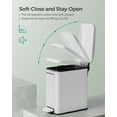 thumbnail image 5 of Bathroom Trash Can, 1.3 Gallon Small Trash Bin with Lid, Slim for Small Spaces, Stainless Steel Garbage Can, Soft Close, 5 of 7