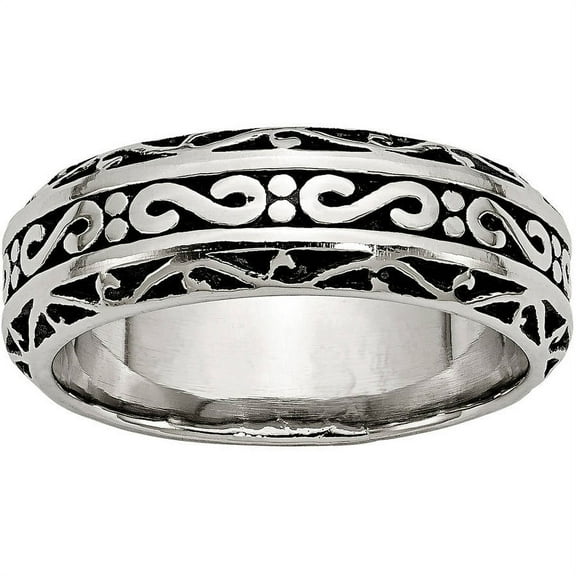 Stainless Steel 7mm Antiqued Band