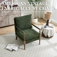 thumbnail image 5 of Villeston Chenille Accent Chair, Solid Wood Armrests Armchair, Single Sofa with Comfortable Cushions and Lumbar,Green, 5 of 6