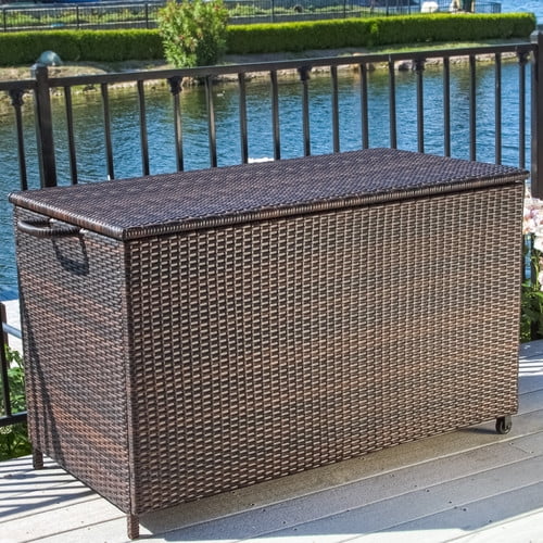 Home Loft Concepts Hampton 150 Gallon Wicker Deck Box by