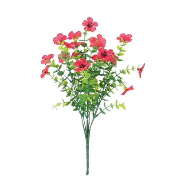 Ramo de flores violetas artificiales para exteriores Rojo