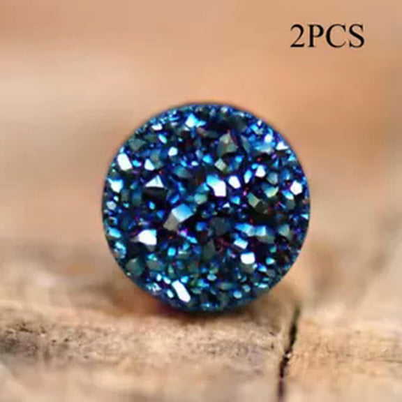 HOOUN 1Pair Magnet Ear Clip Zircon Ear Clip Non Piercing Jewelry Fake Earring No Hole-blue-10mm