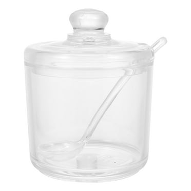 HOMEMAXS 1 Set Acrylic Sugar Bowl Seasoning Pot Container with Spoon for Home Kitchen