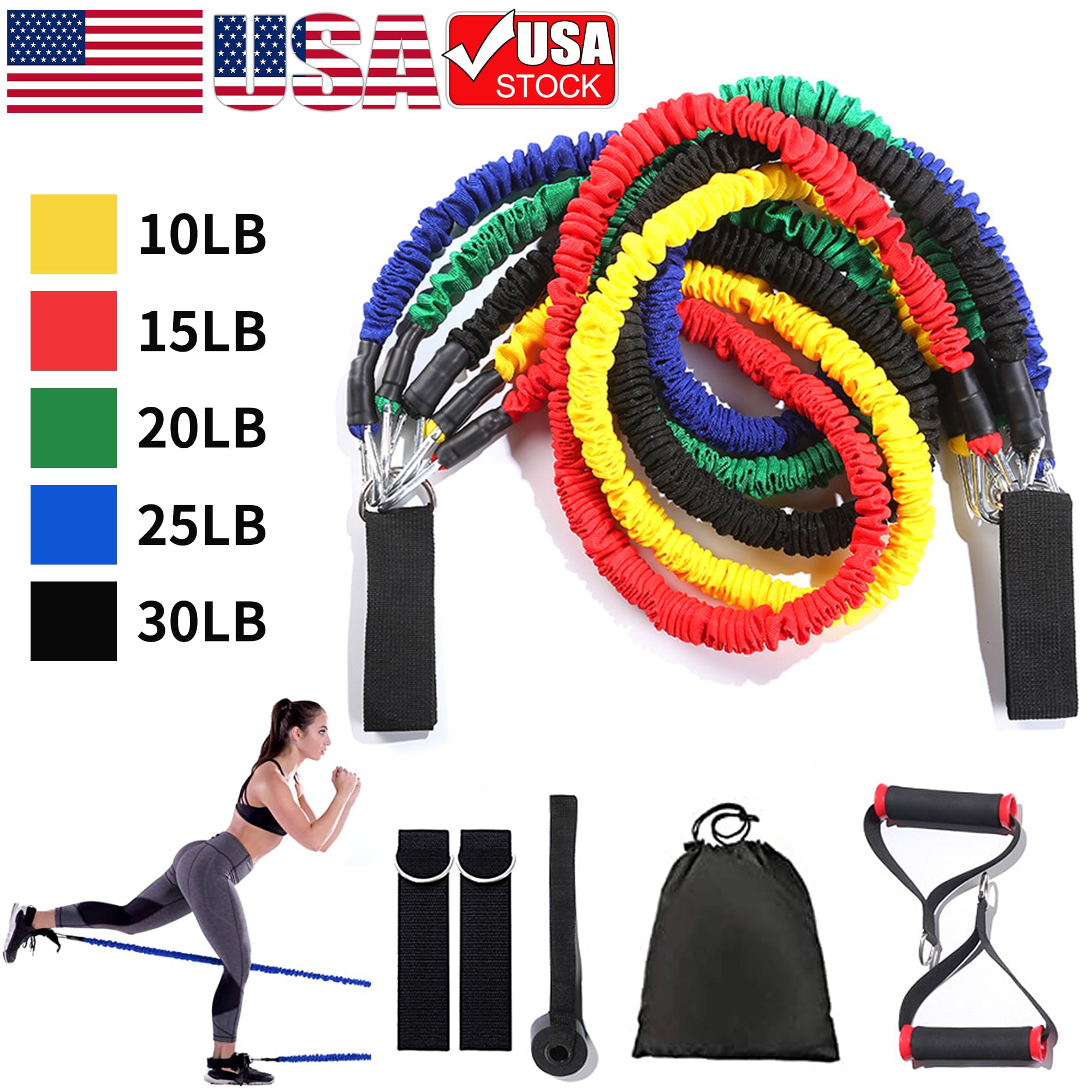 CVLIFE 11PCS Resistance Bands Set Workout Bands with Door Anchor