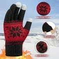 thumbnail image 2 of 3 Pairs Touch Screen Gloves with Snow Flower Pattern, Warm Knit Winter Gloves Christmas Gifts Stocking Stuffers for Women, 2 of 6