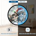 thumbnail image 5 of Voice Activated Clock with Glow Light 12 Inch Large Silent Wall Clock Battery Operated for Home Decor Christmas Cute Cat, 5 of 8