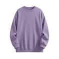 thumbnail image 3 of Mens Sweatshirts Cotton Fleece Crewneck Long Sleeve Casual Fall Winter Plain Pullover Tops for Big and Tall (M, Purple), 3 of 7