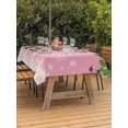 thumbnail image 2 of Outdoor Tablecloth with Umbrella Hole and Zipper, Pink Gnomes Christmas Rectangle Table Cloth 52x70 Inch Waterproof Tablecloth, Xmas Berry Balls Snowflake Picnic Table Cover for Patio Camping, 2 of 7
