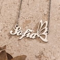 thumbnail image 3 of Customized Name Pendant Necklace Stainless Steel Butterfly Personalized Nameplate Chain Choker Birthday Jewelry Gifts﻿, 3 of 5