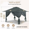 thumbnail image 4 of EAGLE PEAK 13x13 Pop up Outdoor Canopy Tent Instant Folding Shelter with 4 Privacy Curtains,Gray, 4 of 10