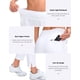 thumbnail image 5 of Pantalones de golf YYV, elásticos, cintura alta, blancos, para mujer, 5 of 7