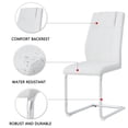 thumbnail image 5 of Dining Chairs Set of 2, Modern Dining Room Side Chairs with Faux Leather Padded Seat and Metal Legs, PU Leather Upholstered Armless Accent Chairs for Kitchen, Living Room, Bedroom and Office, White, 5 of 7