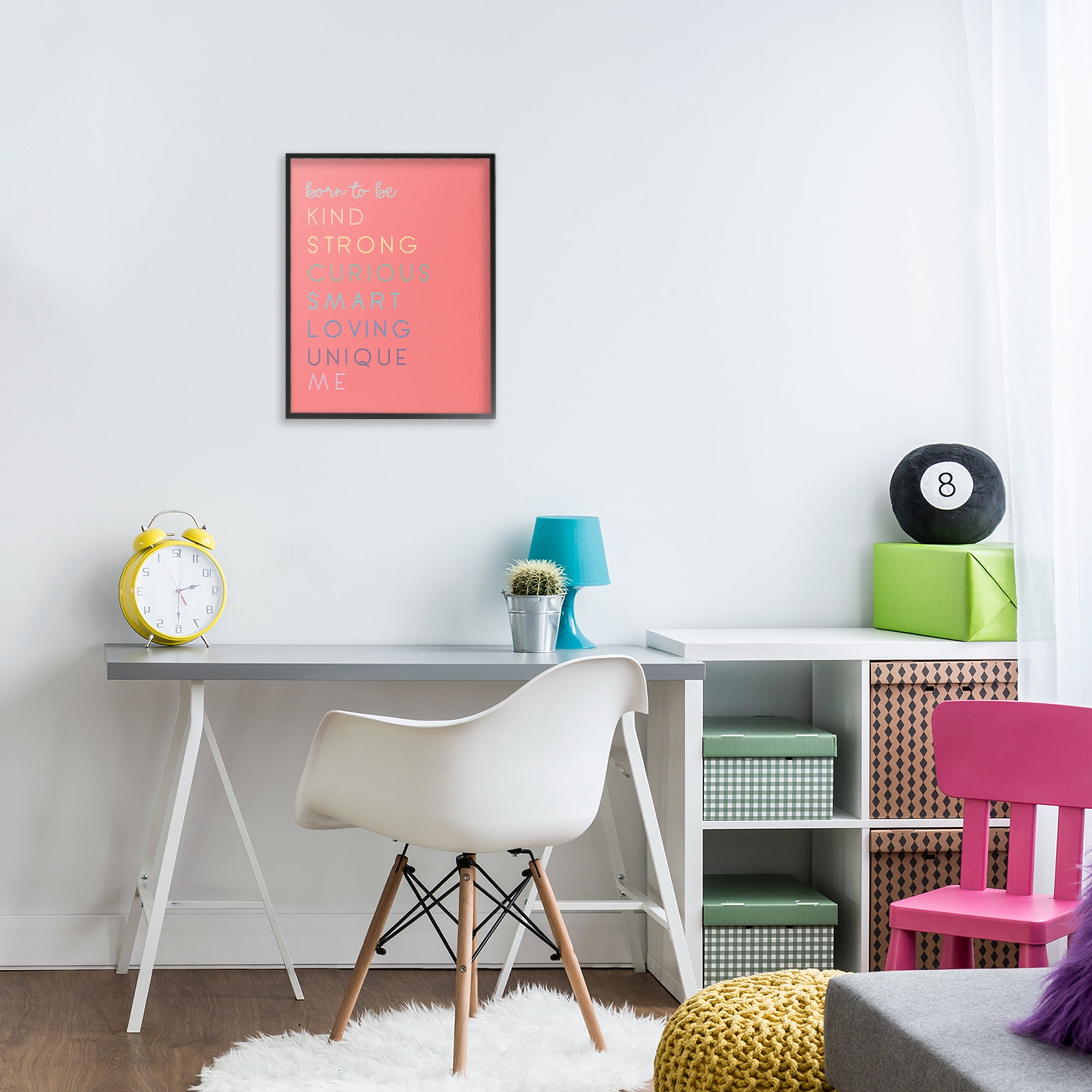 Stupell Industries Born To Be Adjectives Black Framed Giclee Art, design by Anna Quach