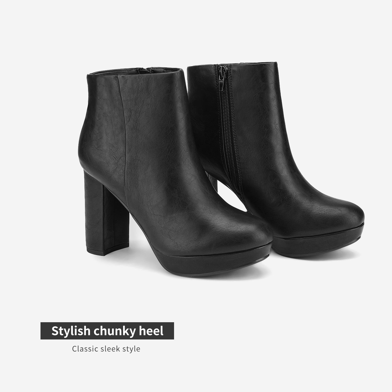 DREAM PAIRS Womens Stomp High Heel Ankle Boots 