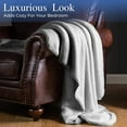 thumbnail image 3 of Continental Bedding Velvety Soft Classic Solid Plush Fleece Throw Blanket, Light Gray, 90x90 inch, 3 of 7