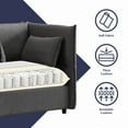 thumbnail image 4 of ZAFLY Living Room Sofa Set, Loveseat Sofa with Pillows, Upholstered Couch with Adjustable Armrests and Backrest, Modern Linen Minimalist Sleeper Sofas and Couches - Dark Grey, 4 of 9