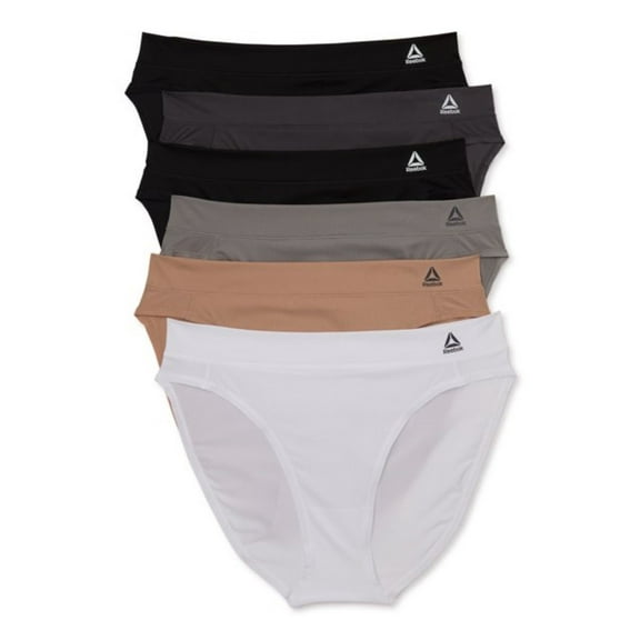 Reebok Women's Underwear Air Tech Performance Bikini Panties, 6-Pack, Sizes XS-3XL
