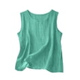 thumbnail image 3 of Adeawade Womens Tank Tops Sleeveless Sheer Blouse Loose Fit Summer Camisole Round Neck Solid Color Tank Top Retro Clothes Mint Green 5Xl, 3 of 3
