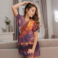 thumbnail image 3 of Fotbe Fantasy Bird Illustration Pattern Women's Cotton Nightgown Sleepwear Short Sleeves Shirt Casual Print Sleepdress, 3 of 6