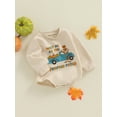 thumbnail image 3 of Newborn Baby Girl Boy Halloween Outfit Meet Me at the Pumpkin Patch Sweatshirt Romper Long Sleeve Bodysuit Tops Cute Fall Clothes, 3 of 8