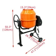 INTSUPERMAI Cement Concrete Mixer Mobile Horizontal Mortar Drum Mixer 205L