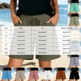 thumbnail image 3 of GHIIYER Bermuda Shorts for Women with Pockets High Waist Cotton Linen Trousers Summer Beach Shorts Size S, 3 of 6