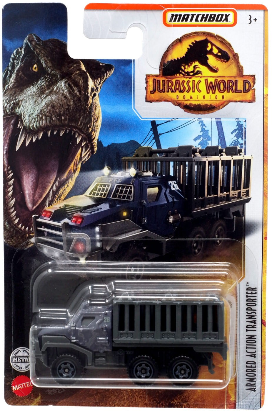 Jurassic World Dominion Matchbox Armored Action Transporter Diecast Car