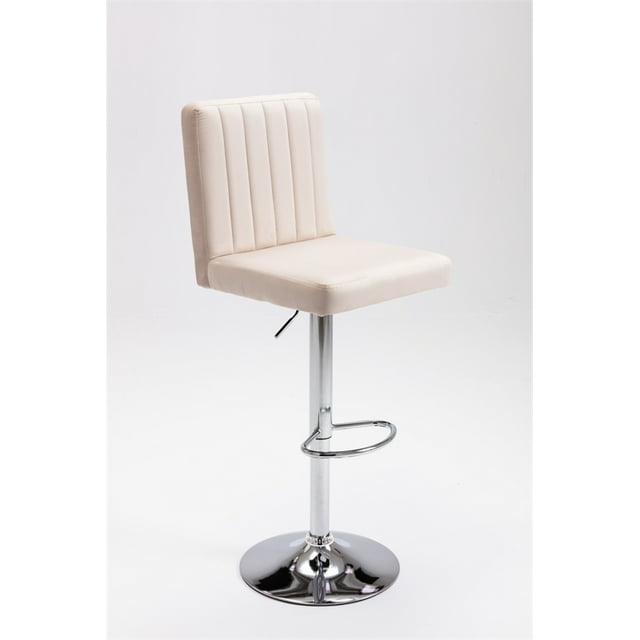 Yorkie Velours Rembourré Moderne Tabouret de Bar Pivotant en Beige (Lot de 2)