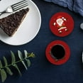 thumbnail image 6 of FMSHPON Merry Christmas Santa Claus Set of 4 Round Coaster for Drinks, Absorbent Ceramic Stone Coasters Cup Mat with Cork Base for Home Kitchen Room Coffee Table Bar Decor, 6 of 6