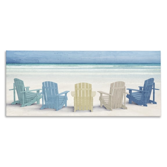 Stupell Industries Tropical Sea View Beach Chairs Canvas Art, 24 x 10, by Kim Allen
