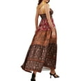 thumbnail image 4 of Mevireiy Women Y2K Flowy Smocked Maxi Dress Sleeveless Tie Shoulder Boho Floral Beach Sundresses, 4 of 8