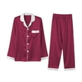 thumbnail image 6 of NMMUED Family Christmas Pajamas Matching Sets Xmas Pajamas for Family Satin Pjs Christmas Vacation Pajamas Soft Pajamas Christmas Pjs for Family Matching Family Christmas Pajamas (Dad) Wine L, 6 of 7